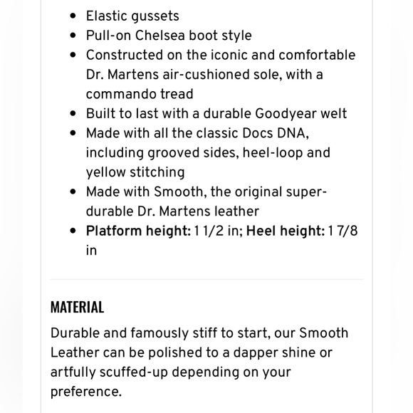 NWT Dr Marten 2976 Smooth Leather Quad/Platform Chelsea Boots - Picture 15 of 16